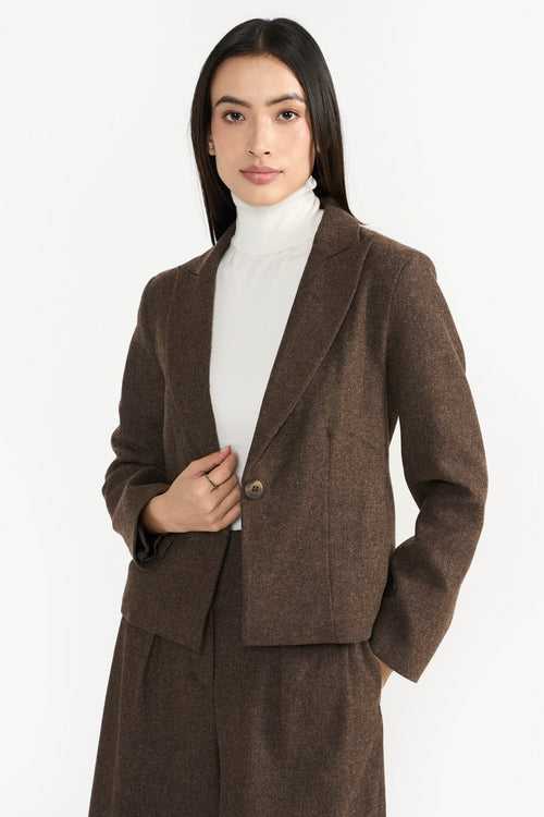 MARTHA BROWN WOMEN'S WOOL BLAZER