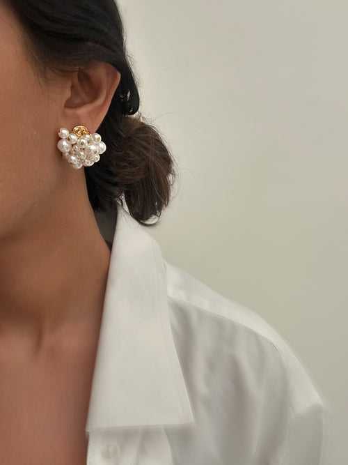 Pearl cloud earrings