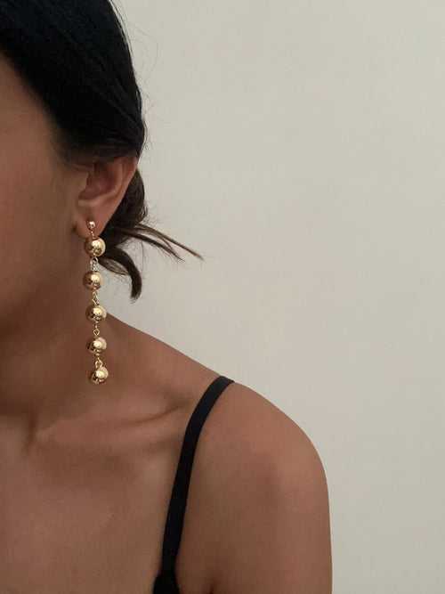 Elina ball long earrings