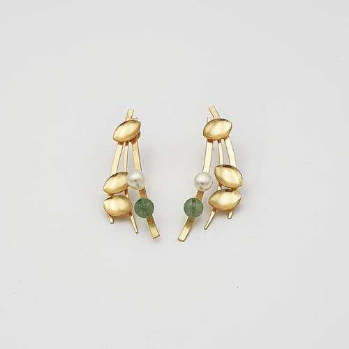 Golden Plant Earrings