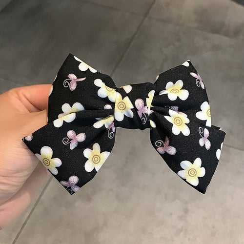 Flower Fabric Bow Hairpin