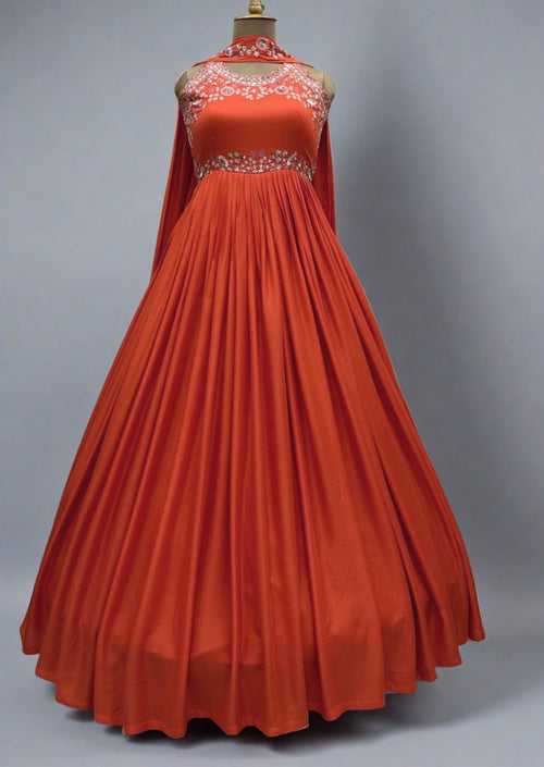 Rocking Orange Muslin Gown