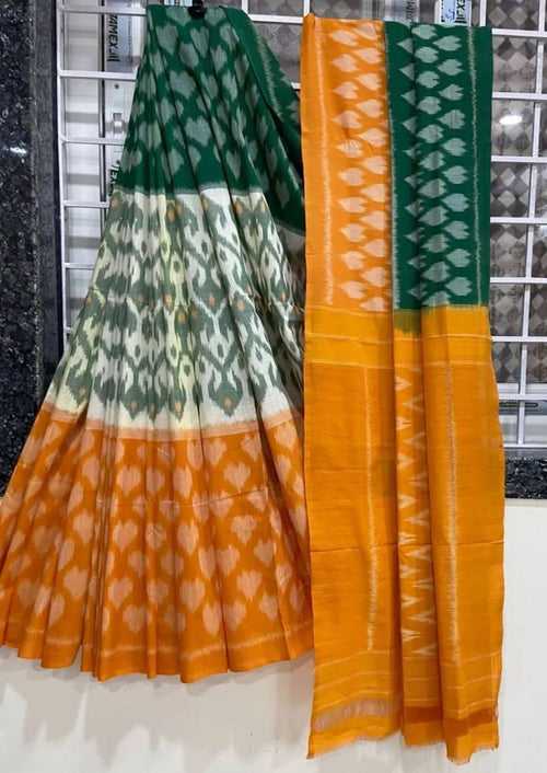 Ikkat Print Linen Saree