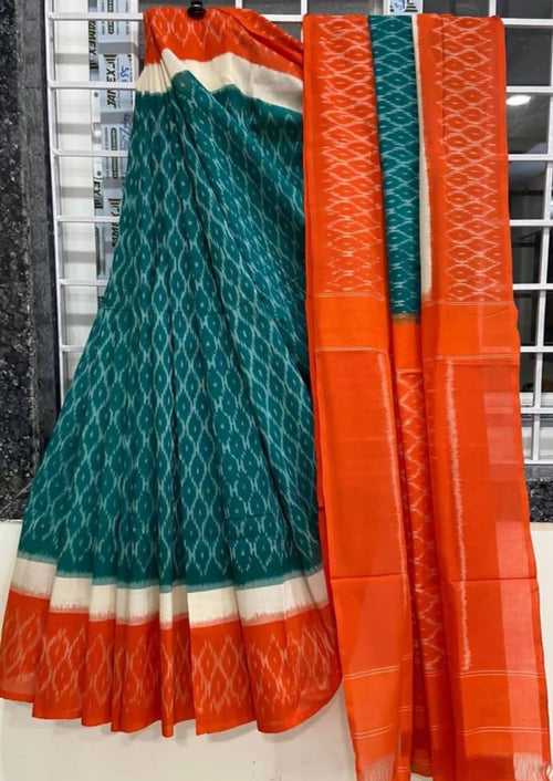 Ikkat Print Linen Saree