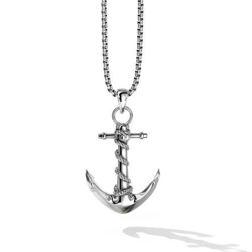 Anchor Pendant | 925 Sterling Silver, Rhodium Plating & Glossy Finish