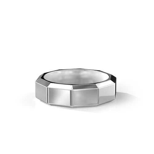 Asher Ring | 925 Sterling Silver, Rhodium Plating & Glossy Finish