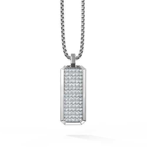 Iced Arne Pendant | 925 Sterling Silver, AAA Grade Zircons, Rhodium Plating & Glossy Finish