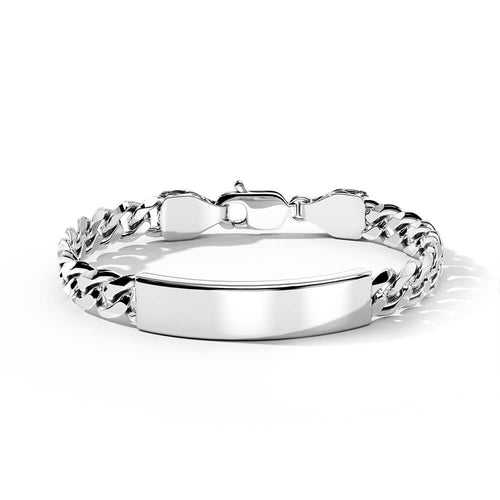 Zane ID Bracelet | 925 Sterling Silver, Rhodium Plating & Glossy Finish