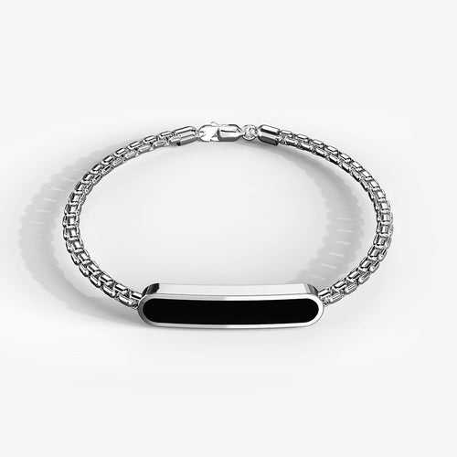 Aster Men's Bracelet | 925 Sterling Silver, Rhodium Plating & Glossy Finish