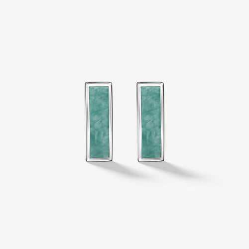 Aster Studs | 925 Sterling Silver, Natural Gemstone, Rhodium Plating & Glossy Finish