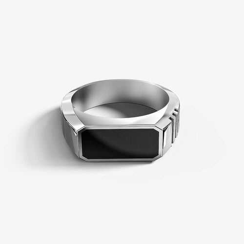 Cronus Ring | 925 Sterling Silver, Natural Gemstone, Rhodium Plating & Glossy Finish