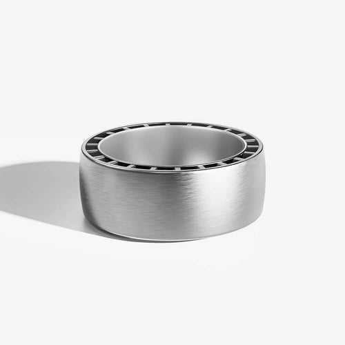 Oschiro Ring | 925 Sterling Silver, Rhodium Plating & Brush Finish
