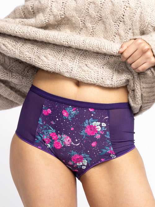 Women Purple Floral Printed Hipster Briefs