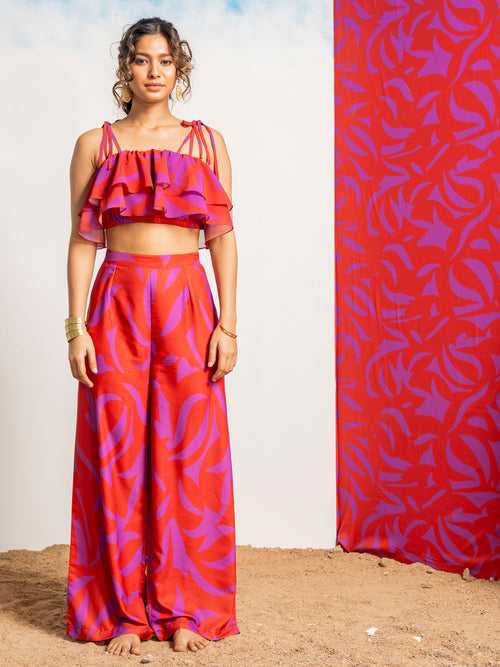 Ruffled Beachwear Co-ord Set