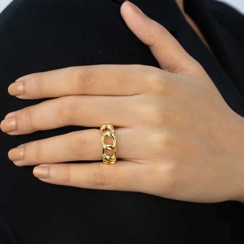 14k Plated Adjustable Chain Link Ring