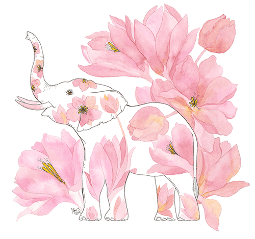 Peony Elephant (Size: A4)