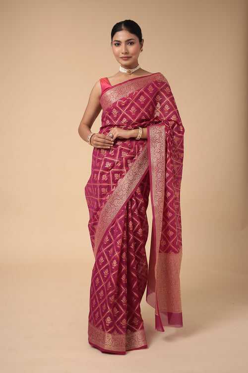 Woven Blend Handloom Organza Saree