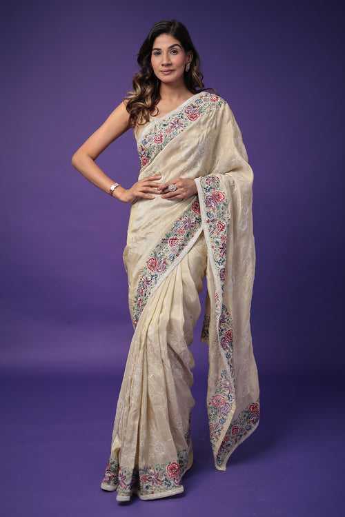 Silk Saree with Embroidered work.