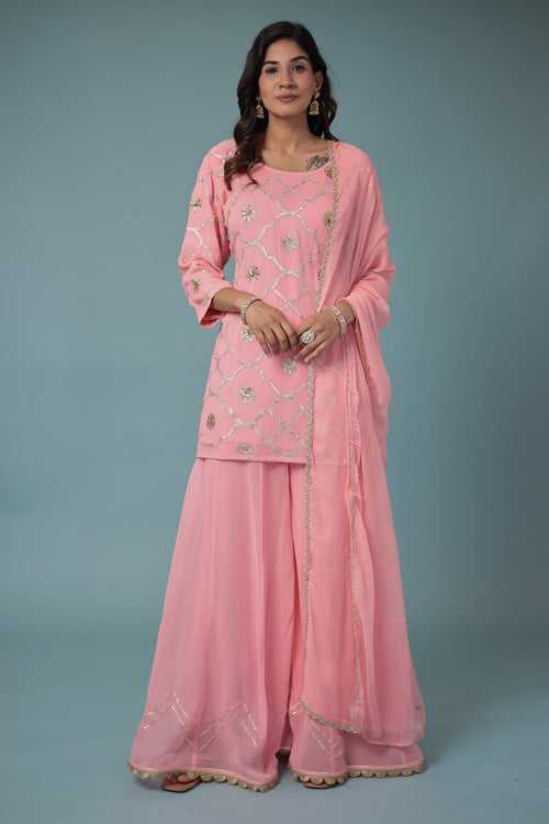 Georgette Suit with Aari, Embroidered work.