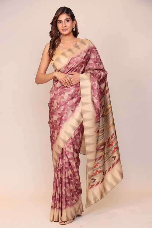 Digital Print Silk blend Saree