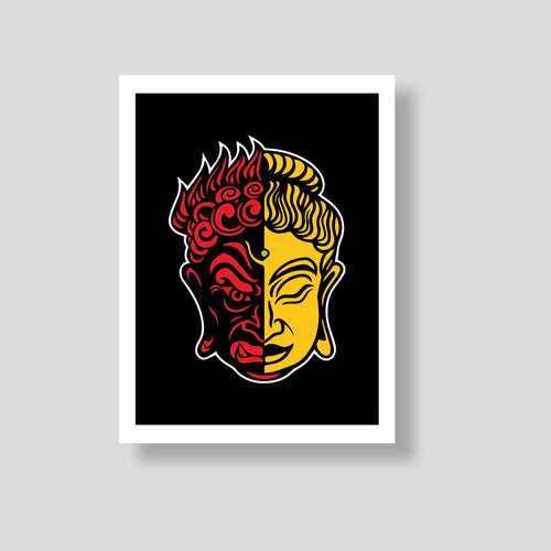 Buddha Black Sticker