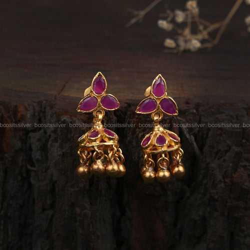 Arumbu Pink jhumka - 5862