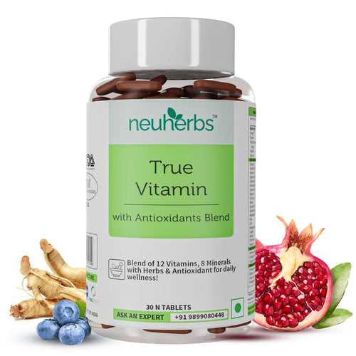 Neuherbs True vitamin - Multivitamin Tablets With Antioxidants Blend & Herbs - Vitamins Tablets For Daily Wellness - Helps Support Overall Strength - 30 Tablets