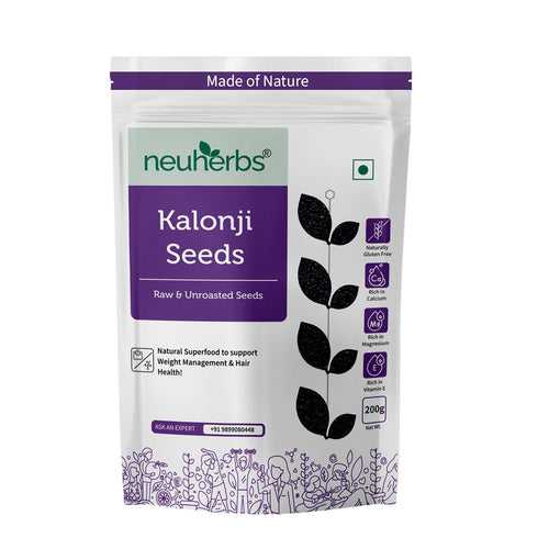 Raw & Unroasted Kalonji Seeds For Hair Growth - 100% Natural Seeds Rich In Calcium & Magnesium, Helps In Weight Management - 200 gm