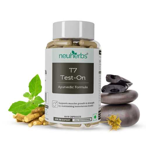 Neuherbs T7 Test- On - Testosterone Booster Ayurvedic For Men - Testosterone Supplements Helps Improves strength, Muscle Gain, Stamina & Vitality