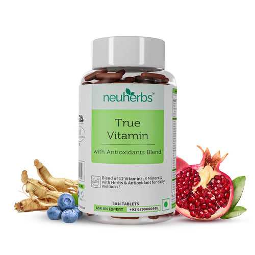 Neuherbs True vitamin - Multivitamin Tablets With Antioxidants Blend & Herbs - Vitamins Tablets For Daily Wellness - Helps Support Overall Strength | 60 Tablets