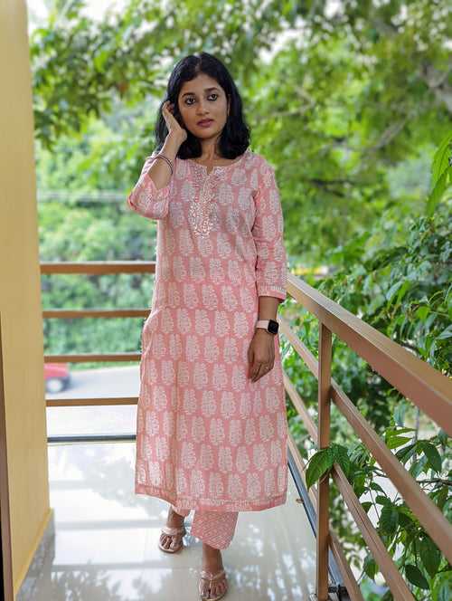 Jaipur Cotton Stitched Kurti Set- 2568