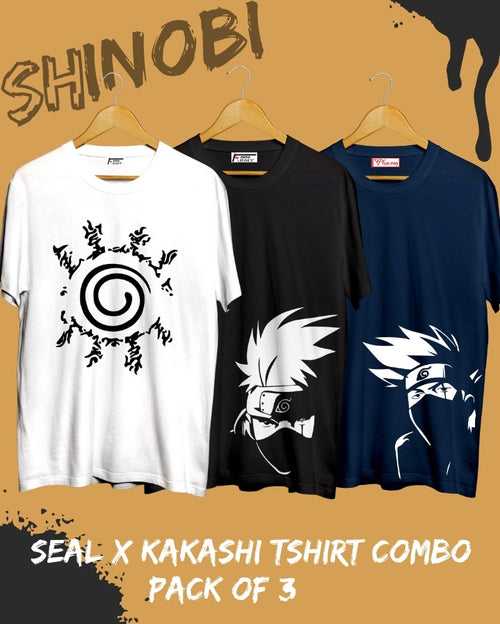 Seal X Kakashi T-shirt Combo Pack of 3