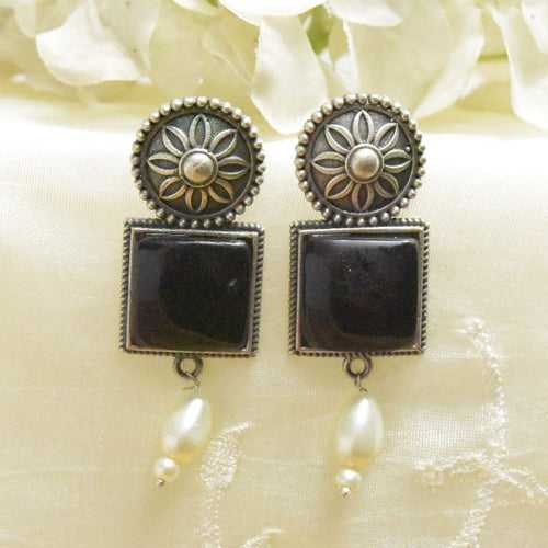 Black Stone Dangle & Drop Earrings