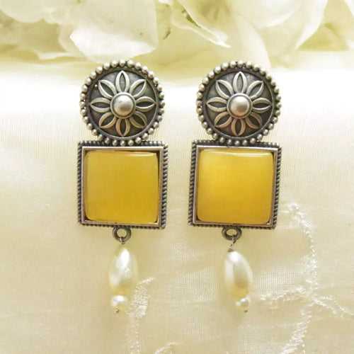 Yellow Stone Dangle & Drop Earrings