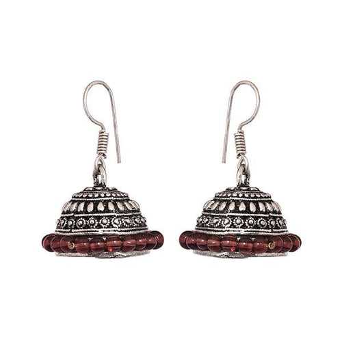 Jhumki shaped earrings in German Silver
