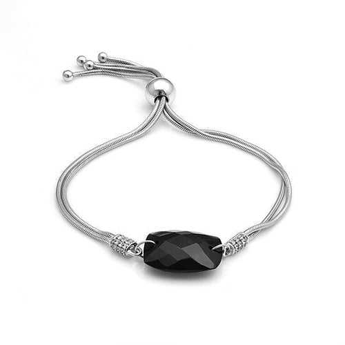 Black Crystal Boho Slider Bracelet