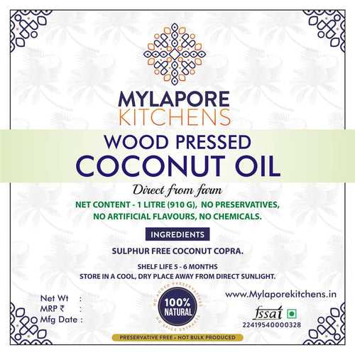 Wood Pressed Coconut Oil - Adyar in store purchase only