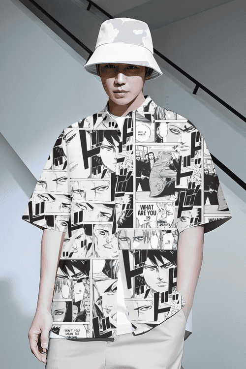 Manga Print Short Sleeve Shirt