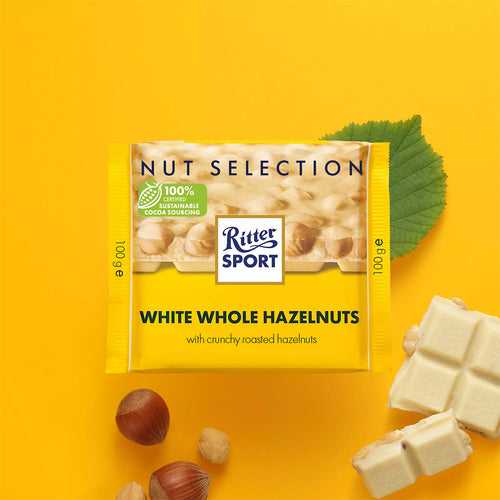 Ritter Sport White Chocolate Whole Hazelnuts 100g