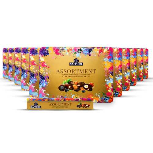 Almonds,Raisins,Hazelnuts Covered in Chocolate 350g Pack of 12
