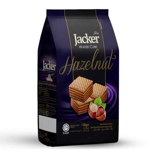 Jacker Wafer Cube Hazelnut 100g