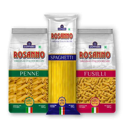 Rosanno (Penne, Fusilli, Spaghetti) Pasta 500g - Pack of 3