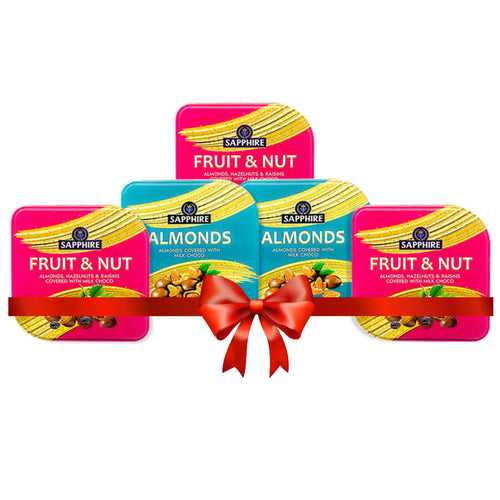 Almonds,Raisins,Hazelnuts Covered in Chocolate 90g Pack of 5
