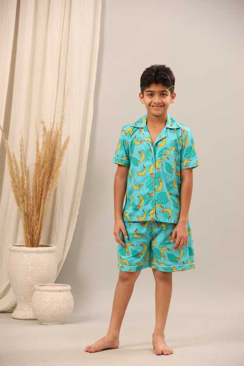 Tropical Bananas Shorts Set for Boys