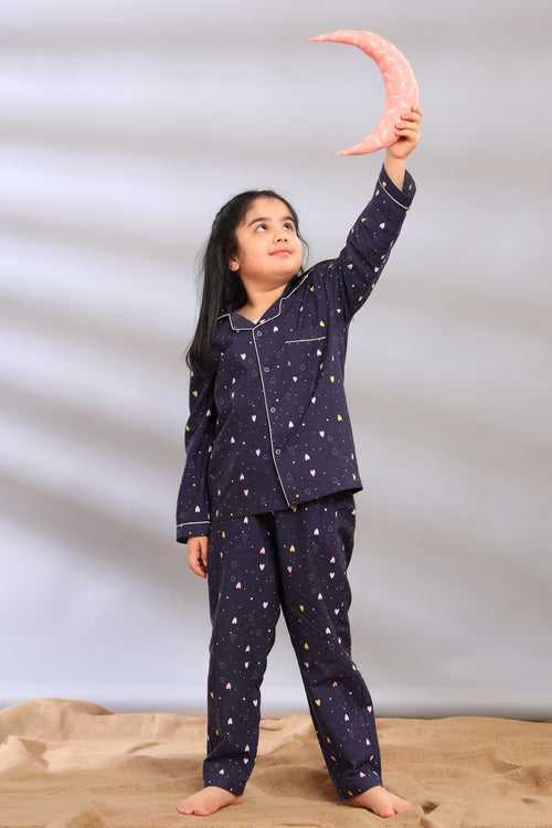 Hearty Delight Pajama Set for Girls