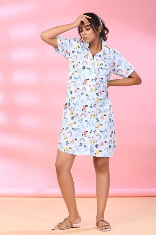 Chirpy Sleep Print Sleepshirt