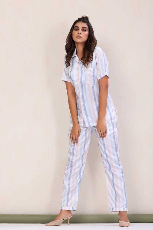 Stripe Fever Print Pajama Set