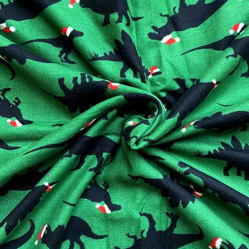 Xmas Dino Print in Flannel