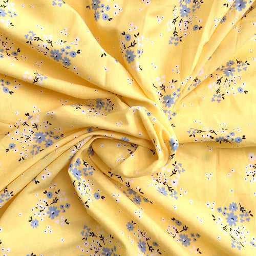 Yellow Floral Print in Cotton