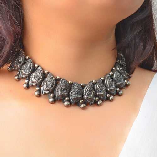 Meru tribal silver choker